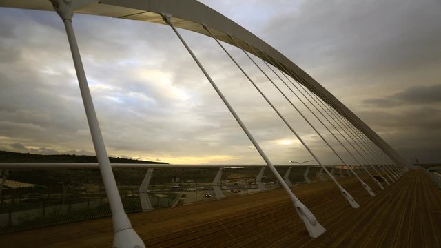 Timelapse through an iron bridge   4K VIDEO