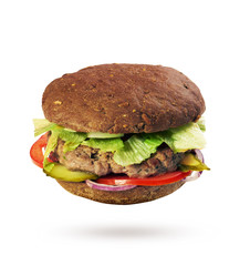 Hamburger on white background