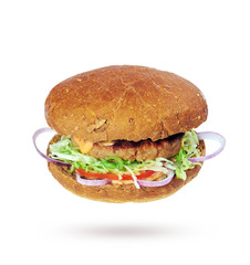 Hamburger on white background