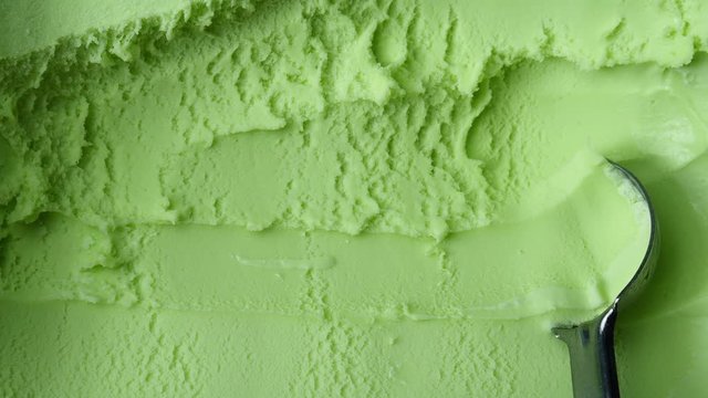 Scooping lemon ice cream surface, Food concept Blank for design.
