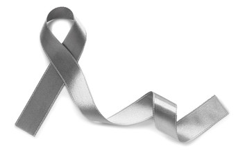 Silver ribbon on white background