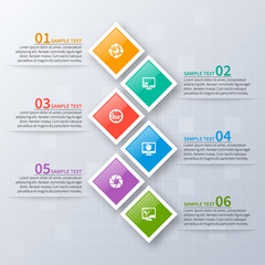 Abstract 3D Paper Infographics. Business template .Vector illustration