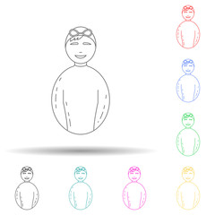 avatar swimmer multi color style icon. Simple thin line, outline vector of avatars icons for ui and ux, website or mobile application