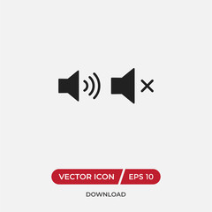 Sound vector icon, volume and mute symbols in modern design style for web site and mobile app