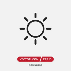 Sun vector icon, summer symbol in modern design style for web site and mobile app