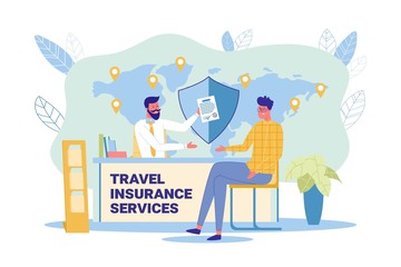 Naklejka premium Travel Insurance Services Company Office, Banner.