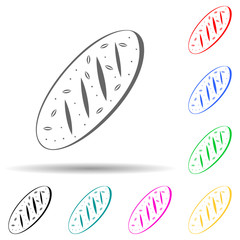 loaf of bread multi color style icon. Simple thin line, outline vector of bakery shop icons for ui and ux, website or mobile application