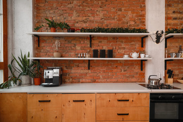 Stylish interior of modern kitchen