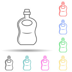 bottle of cognac multi color style icon. Simple thin line, outline vector of bottle icons for ui and ux, website or mobile application