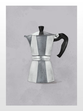 Illustration of an italian coffee maker