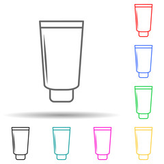 a tube of cream multi color style icon. Simple thin line, outline vector of bottle icons for ui and ux, website or mobile application