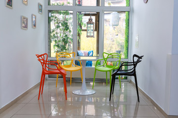 table and chairs in living room