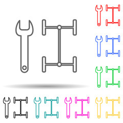 car key tools multi color style icon. Simple thin line, outline vector of cars service and repair parts icons for ui and ux, website or mobile application