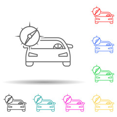 car gps multi color style icon. Simple thin line, outline vector of cars service and repair parts icons for ui and ux, website or mobile application