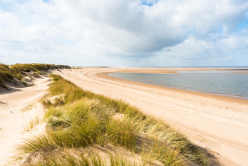 Fototapeta na wymiar Sand dunes where Norfolk Coast path