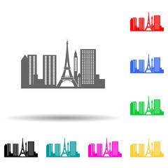 cityscape of Paris multi color style icon. Simple glyph, flat vector of cityscape icons for ui and ux, website or mobile application