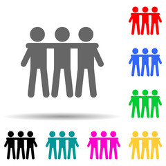 friendship of three multi color style icon. Simple glyph, flat vector of conversation and friendship icons for ui and ux, website or mobile application