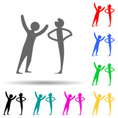 tell jokes multi color style icon. Simple glyph, flat vector of conversation and friendship icons for ui and ux, website or mobile application