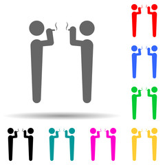 co-smoking multi color style icon. Simple glyph, flat vector of conversation and friendship icons for ui and ux, website or mobile application
