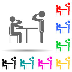 drinking alcohol together multi color style icon. Simple glyph, flat vector of conversation and friendship icons for ui and ux, website or mobile application