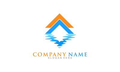 Fototapeta premium Triangle and the water illustration logo design