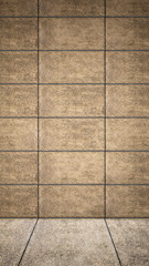 Concept or conceptual solid and brown rough background of concrete floor and wall as a vintage pattern layout. A 3d illustration metaphor for minimalism, time and material