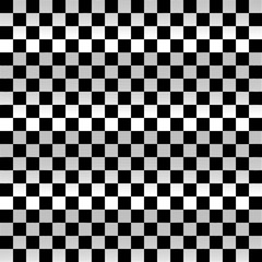 Black and white checkered mosaic tiles background.