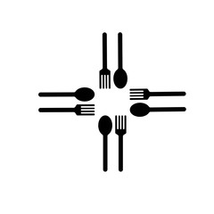 fork and spoon logo vector