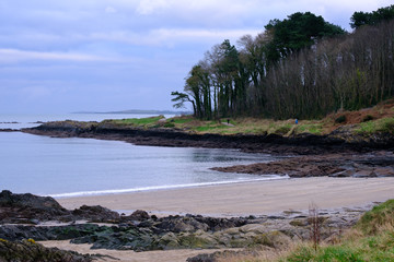 View of the Coast from Ulster Way Path, Northern Ireland, UK