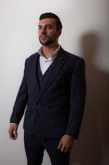 Fototapeta premium Handsome young elegant man studio portrait.