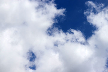 blue sky white space cloud background with light bright of sun. weather at day and  sky clear and sunlight. view blue sky weather in summer and air beauty