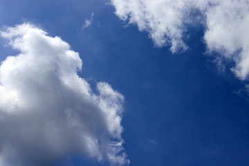 blue sky white space cloud background with light bright of sun. weather at day and  sky clear and sunlight. view blue sky weather in summer and air beauty