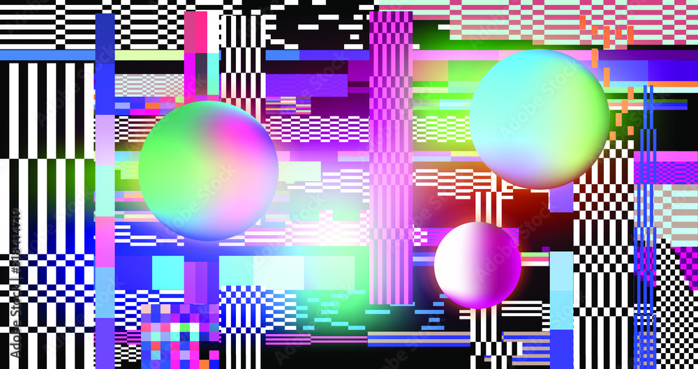 Aufkleber retro vhs background like in old video tape rewind or no signal tv screen. vaporwave/ retrowave styl