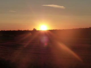 Fototapeta na wymiar Sonnenuntergang mit Sonnenstrahlen