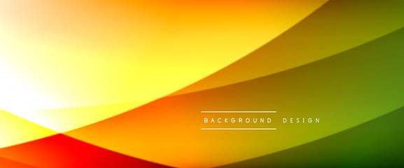 Wave liquid style lines with shadows and light on gradient background. Trendy simple fluid color gradient abstract background with dynamic straight shadow line effect