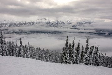 Nice day for skiing in the mountains