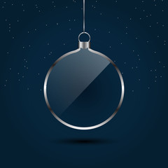 WebXmas and happy new year glass ball, vector illustration