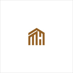 MH M H Letter Logo Design concept