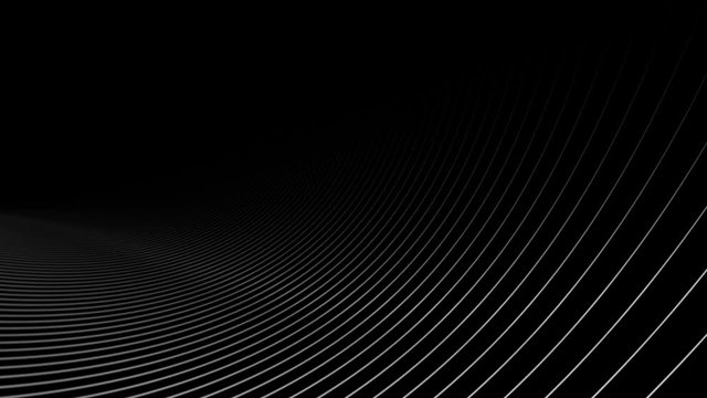 Curvy white lines pattern on black magic background.