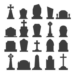 Dark gravestone icons