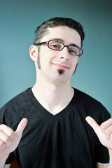 Obraz premium Man pointing at self