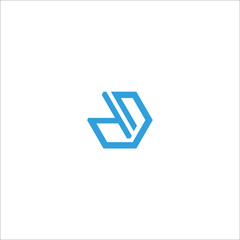 D logo initial letter design template