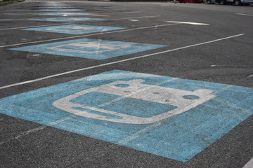 vehicle bus symbol on road of tourist parking lot