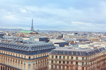 Obraz premium aerial photo of central streets in Paris