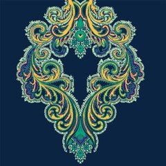 Elegant and beautiful paisley and baroque elements