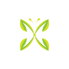 Butterfly Leaf Logo, Leaf Fly logo Vector - Butterfly Elegant Mascot
