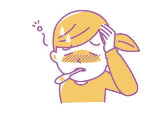 熱を出してフラフラしている女性