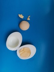 egg on blue background