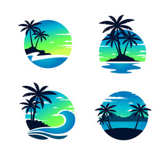 Fototapeta na wymiar beach logo design for mascot