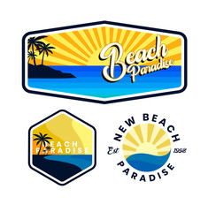 Naklejka premium beach logo design for mascot